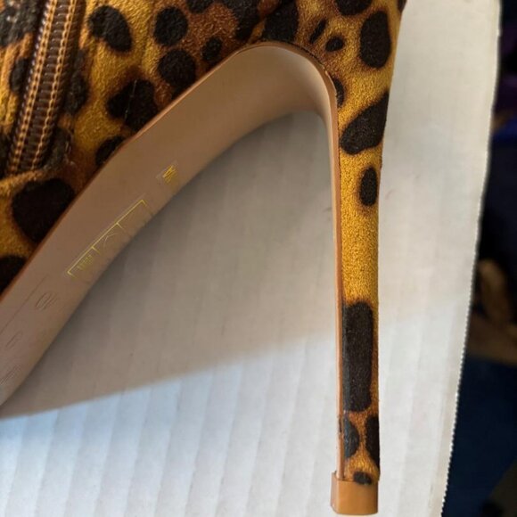 London Rag  Leopard Print Knee High Stiletto Boots  Size 8  New in Original Box - Picture 2 of 8